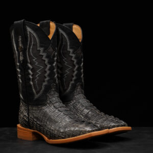 AUTHENTIC Gray Caiman Tail – Square Toe