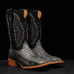 AUTHENTIC Gray Caiman Belly – Square Toe