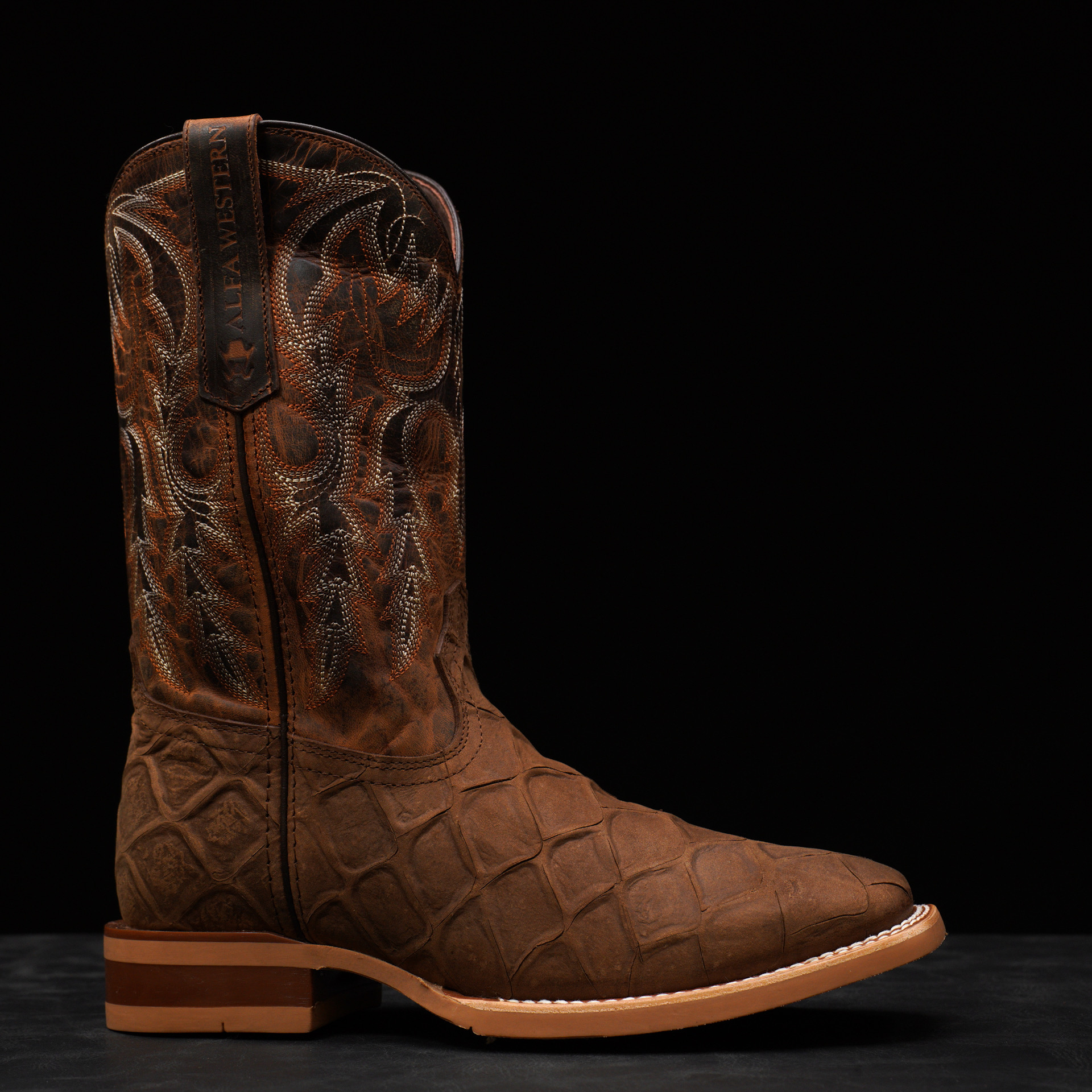 Matte Brown Fish Scale – Square Toe - Image 2