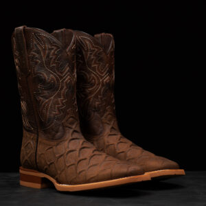 Matte Brown Fish Scale – Square Toe