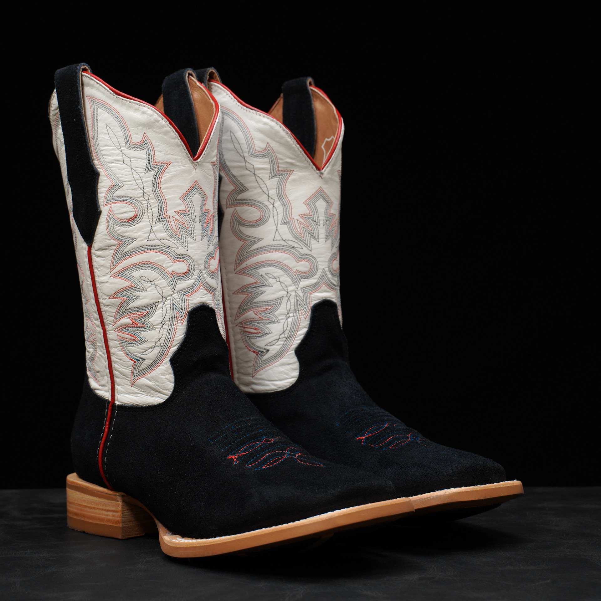 Navy Blue Roughout – Ranch Square Toe