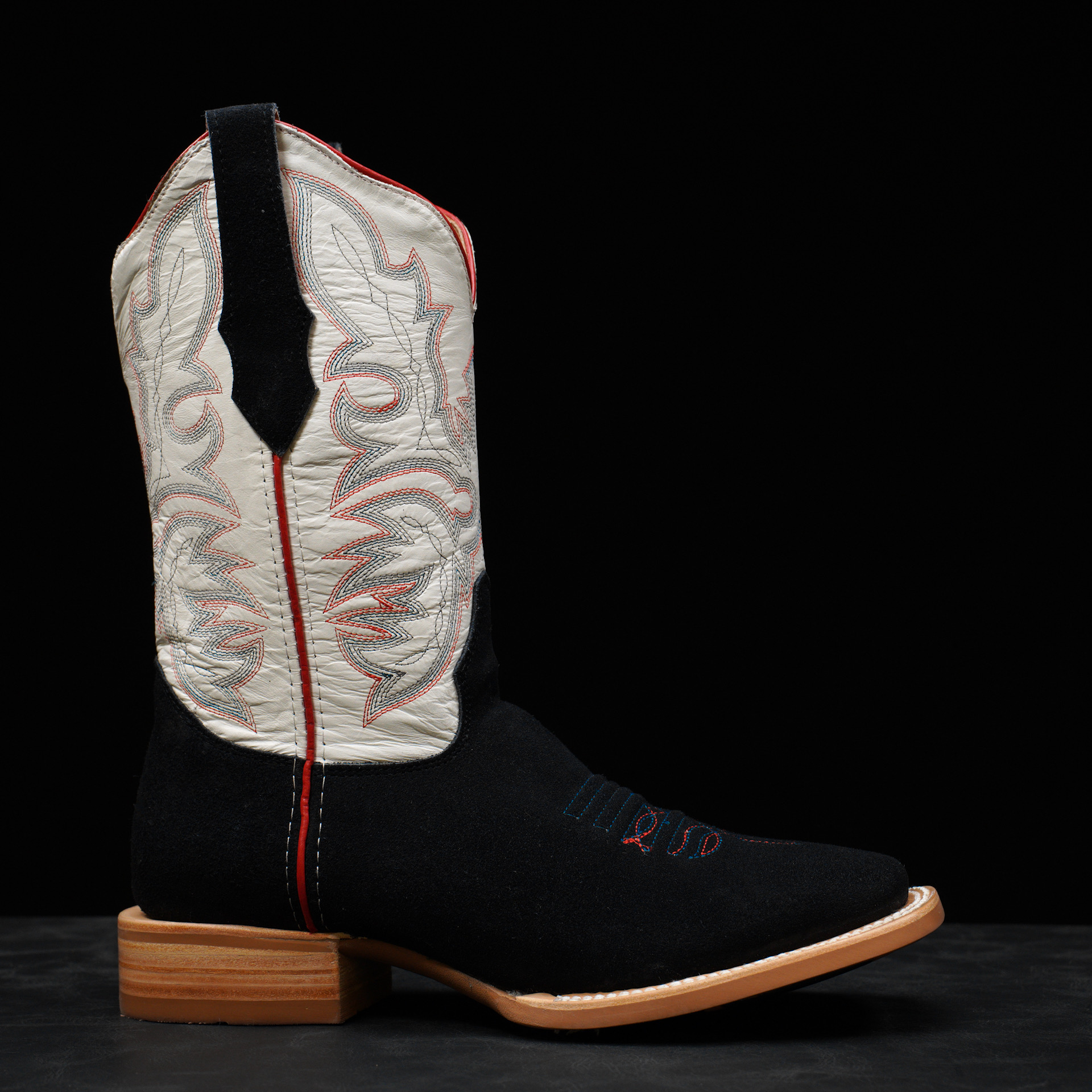 Navy Blue Roughout – Ranch Square Toe - Image 2