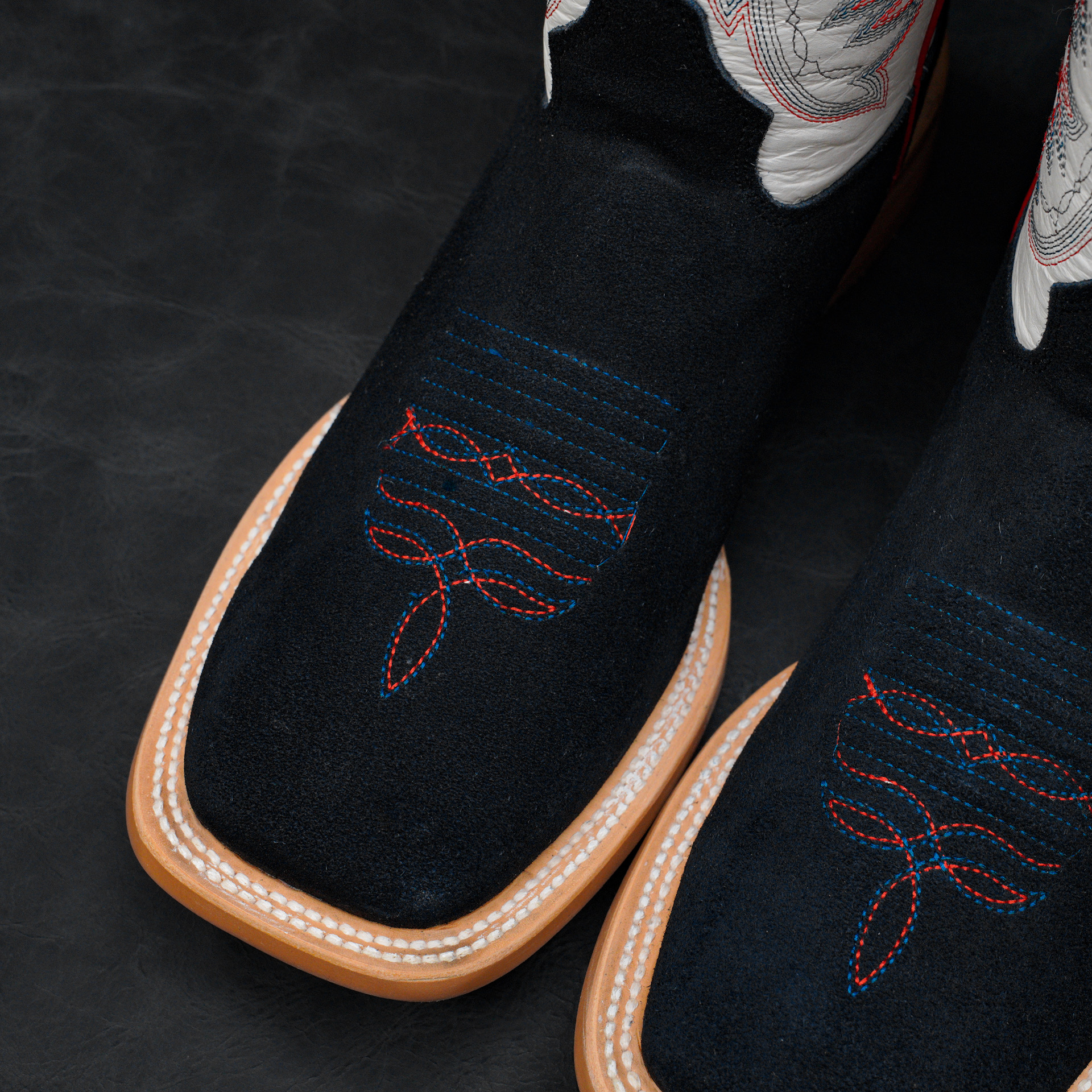 Navy Blue Roughout – Ranch Square Toe - Image 3