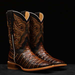 Cognac Alligator Belly - Square Toe