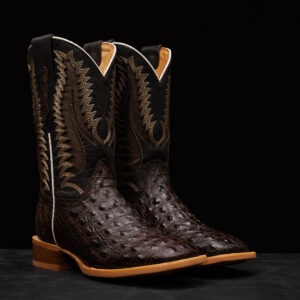 Brown Caiman Horn Back - Square Toe