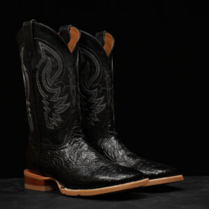 Black Hand Tooled - Square Toe