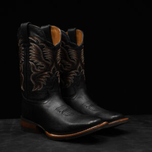 Black Cowhide - Square Toe