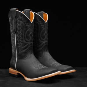 Black Cowhide - Square Toe