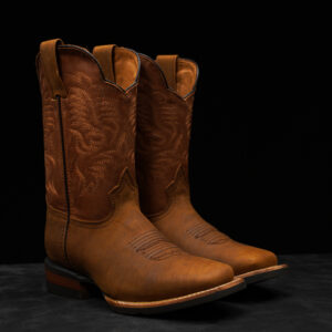 Natural Brown Cowhide - Square Toe