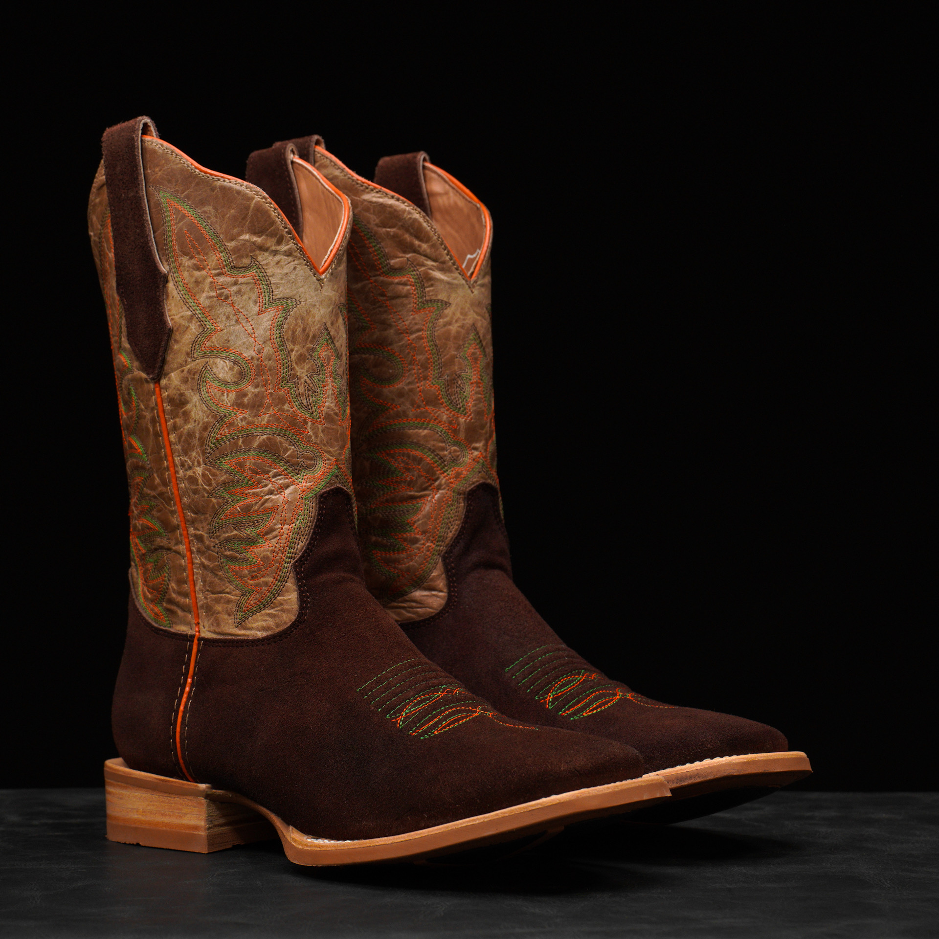 Brown Roughout – Ranch Square Toe