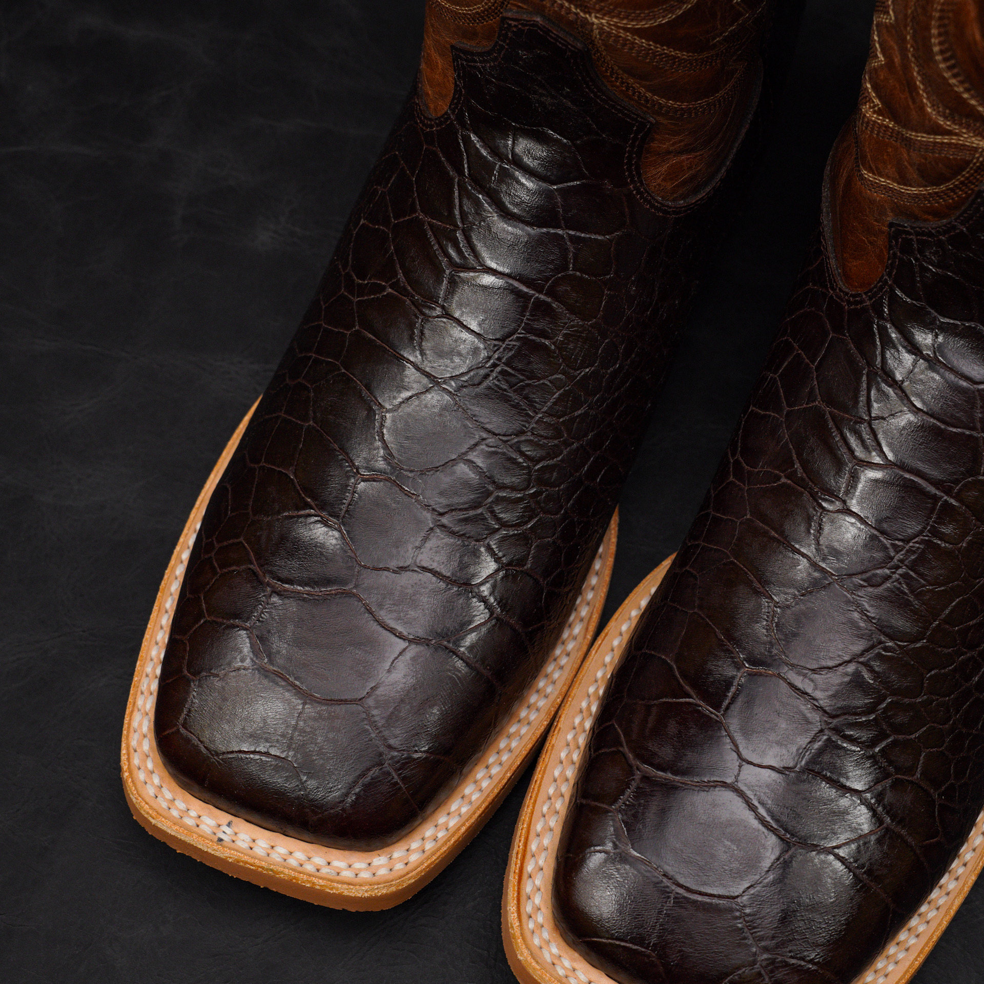 Chocolate Brown Sea Turtle - Square Toe - Image 2