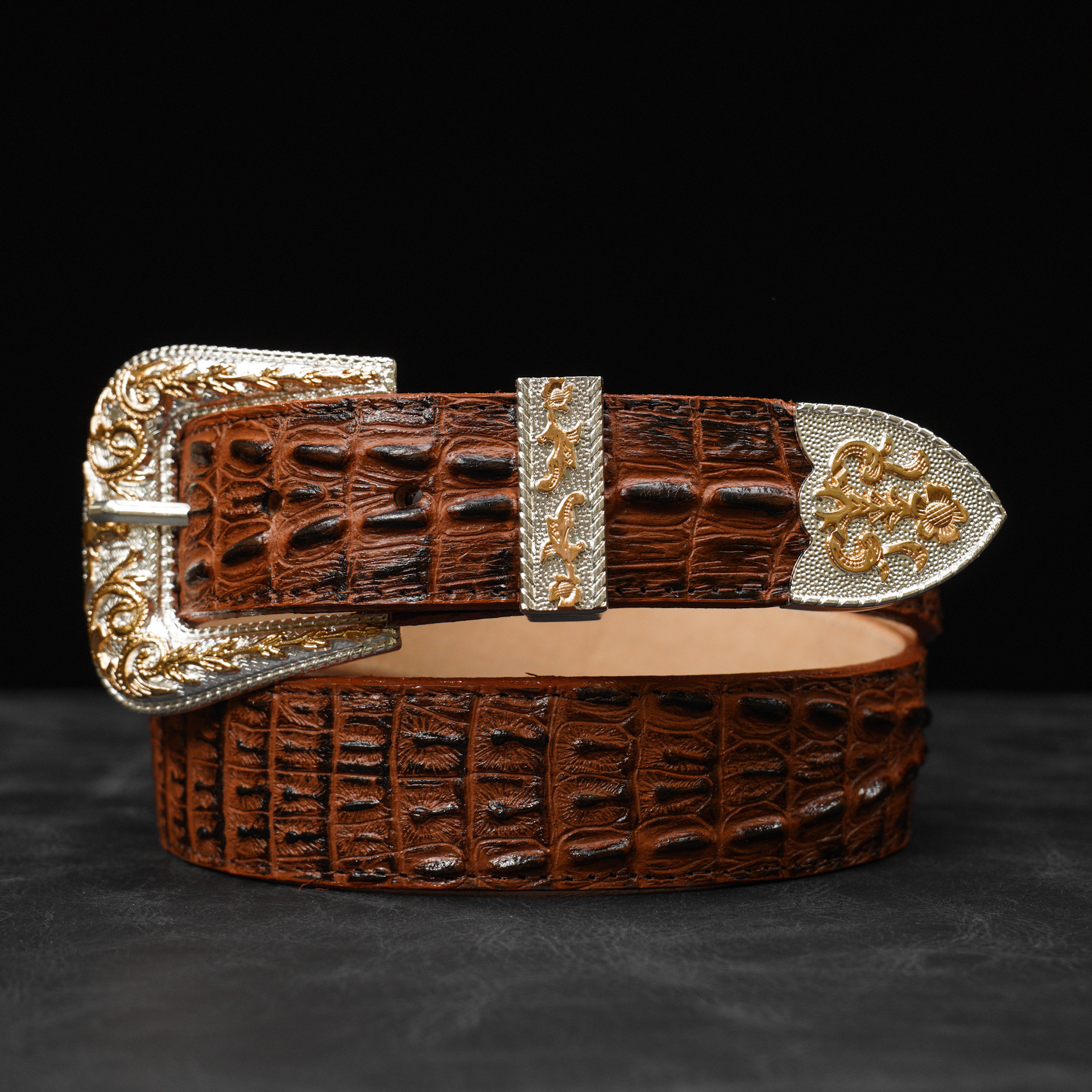 Cognac Caiman Belt