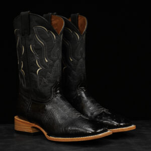 AUTHENTIC Black Belly Ostrich – Square Toe