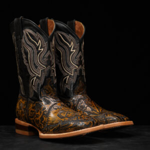 The Dead Man’s Hand-Tan Safari Hand Tooled – Square Toe