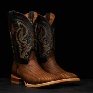 Cognac Python Belly – Square Toe