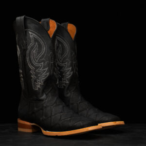 Matte Black Fish Scale - Square Toe