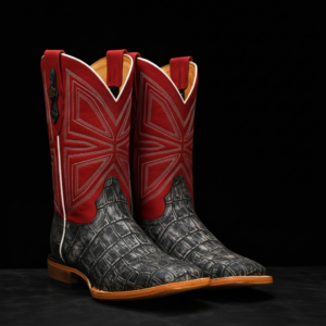 Rustic Black Alligator Belly - Square Toe