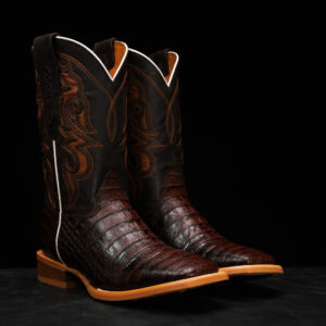 Cherry Caiman Belly - Square Toe