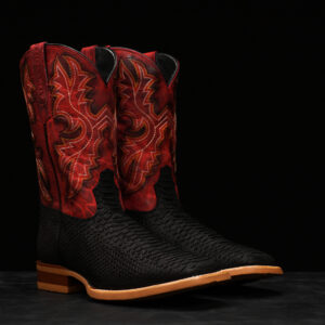 Matte Black Python – Square Toe