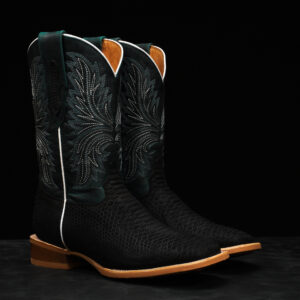 Matte Black Python – Square Toe