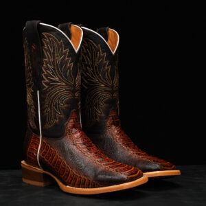 Cognac Ostrich Leg – Square Toe