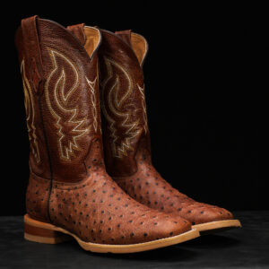 Cognac Ostrich – Square Toe