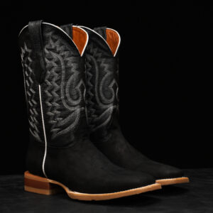 Matte Black Cowhide – Square Toe