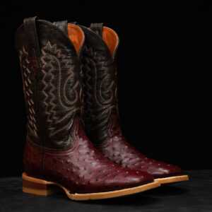 Cherry Ostrich – Square Toe