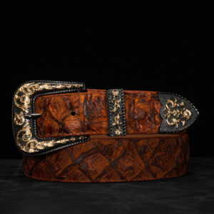 Genuine Cognac Pirarucu Belt