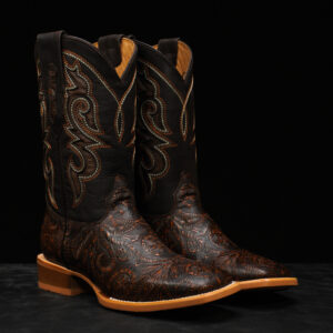 Cognac Hand Tooled – Square Toe