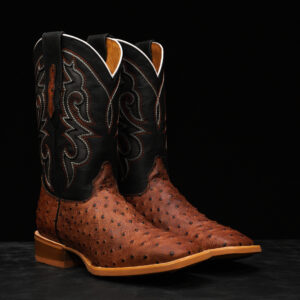 Matte Cognac Ostrich - Square Toe