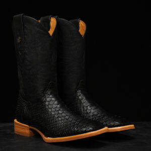 AUTHENTIC Black Python – Square Toe