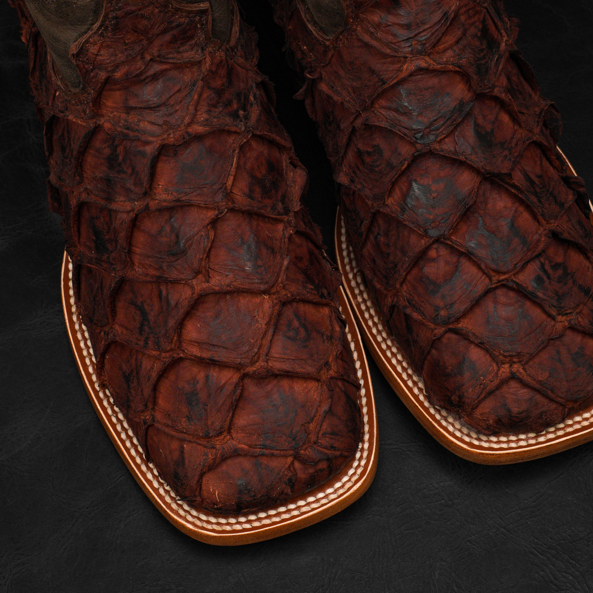 AUTHENTIC Matte Brown Pirarucu – Square Toe - Image 3