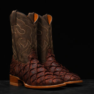 AUTHENTIC Matte Brown Pirarucu – Square Toe