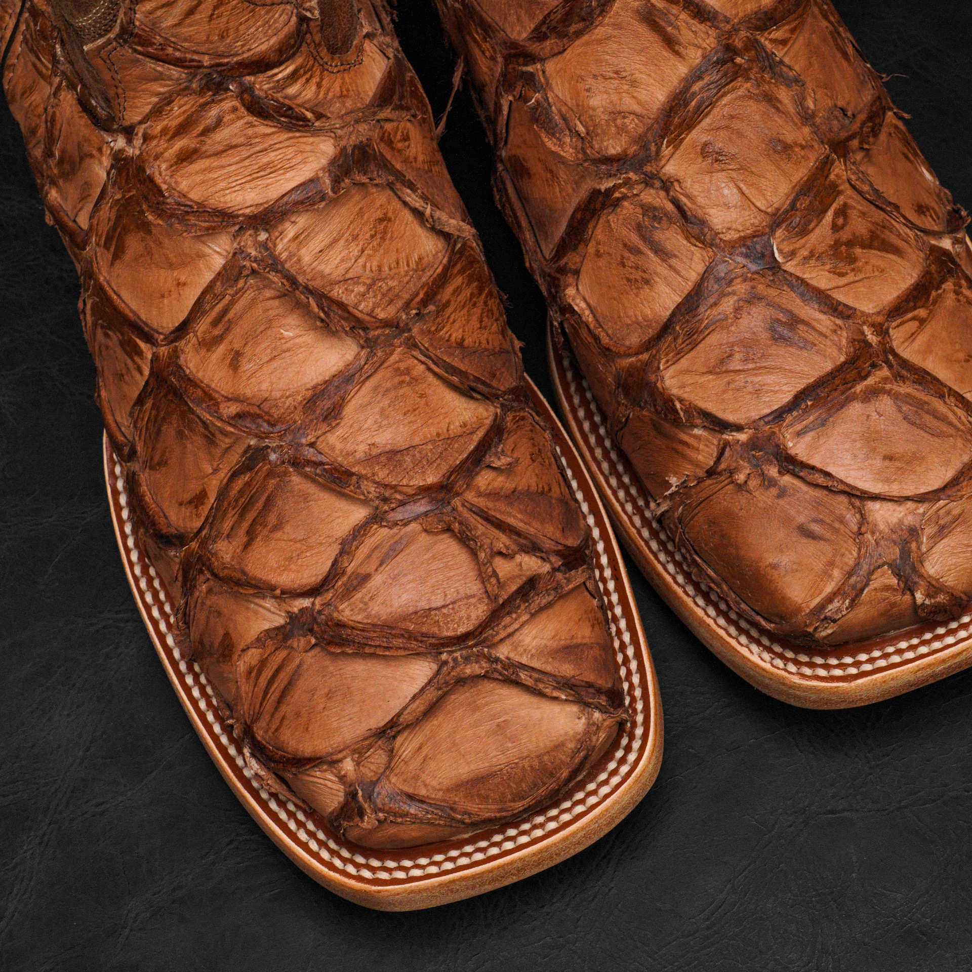 AUTHENTIC Matte Brown Pirarucu – Square Toe - Image 3