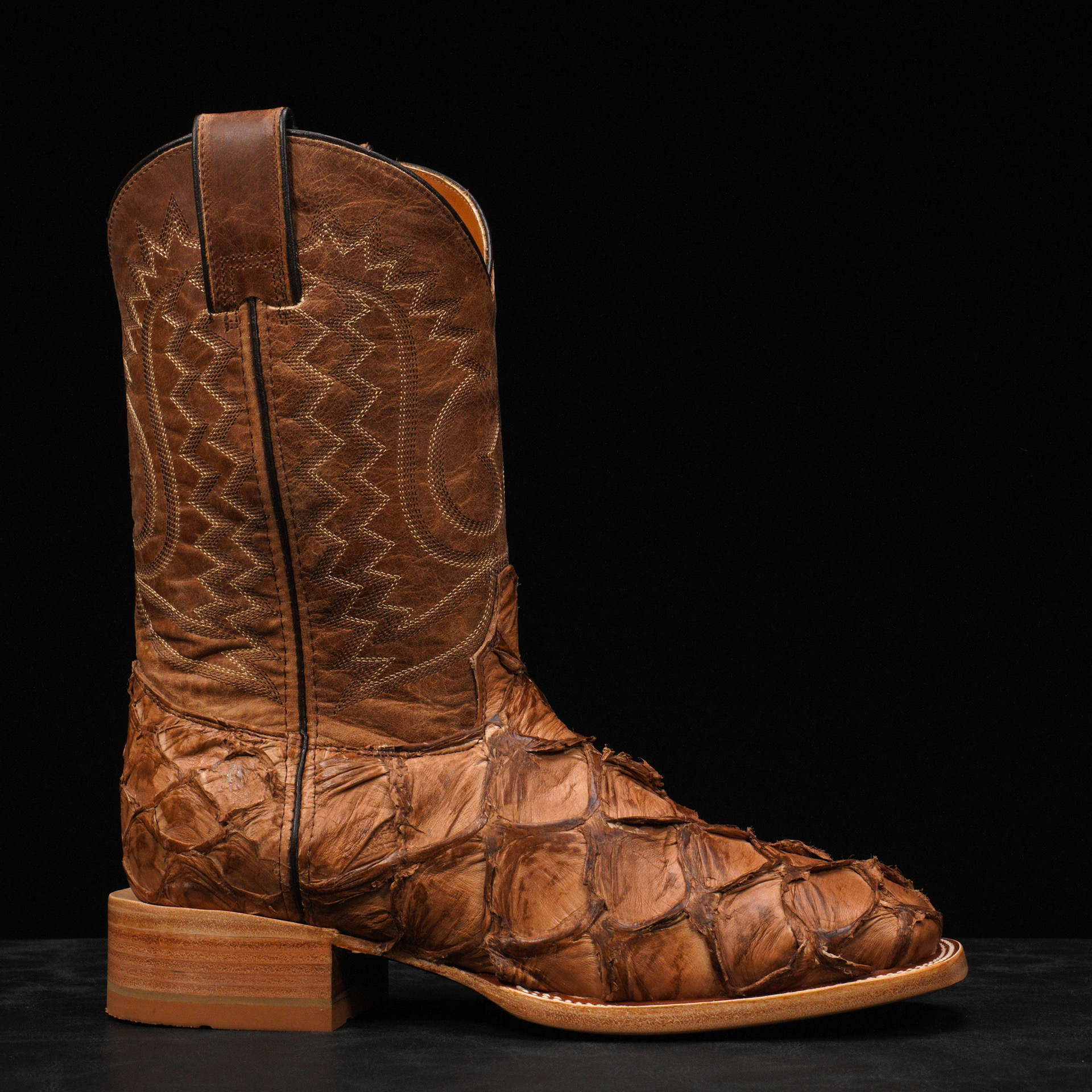 AUTHENTIC Matte Brown Pirarucu – Square Toe - Image 2