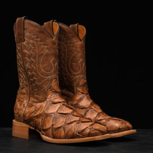 AUTHENTIC Matte Brown Pirarucu – Square Toe