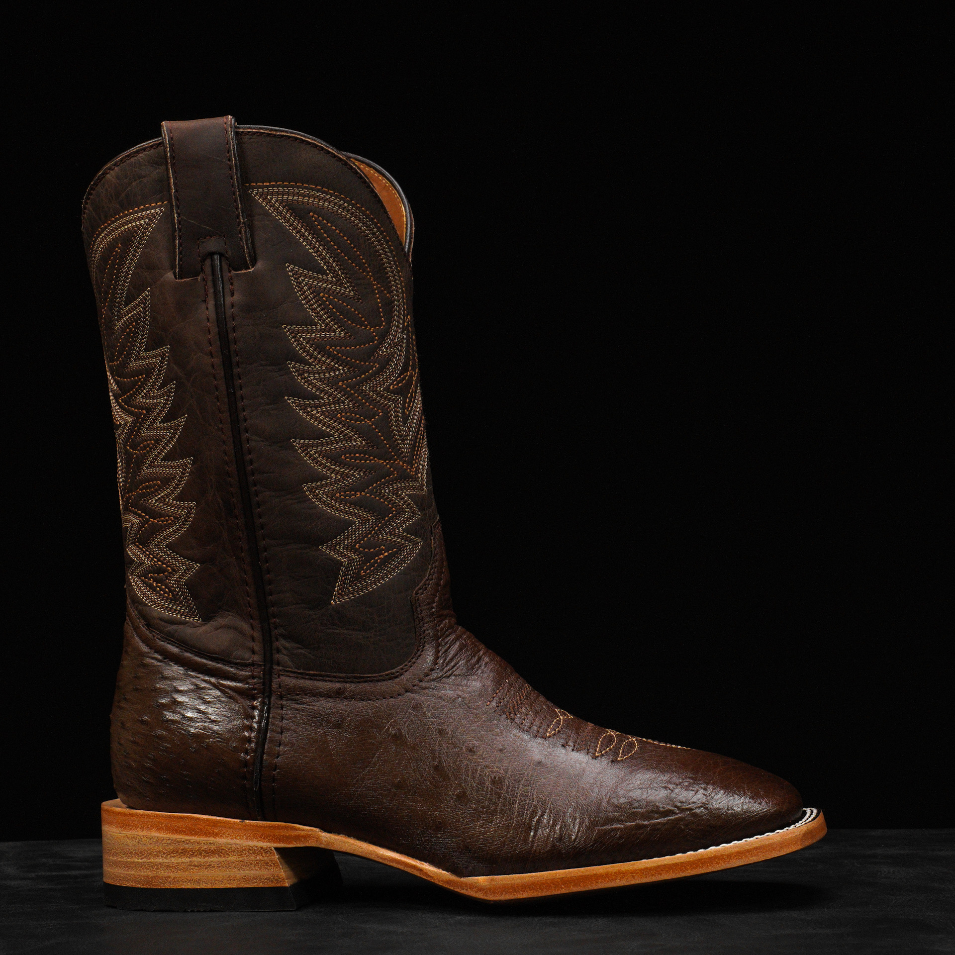 AUTHENTIC Brown Belly Ostrich – Square Toe - Image 2