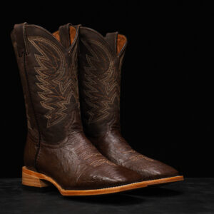 AUTHENTIC Brown Belly Ostrich – Square Toe