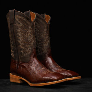 AUTHENTIC Brown Belly Ostrich – Square Toe