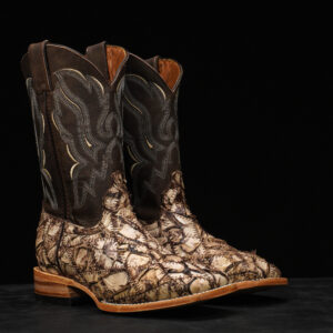 AUTHENTIC Bone Patch Work Pirarucu – Square Toe