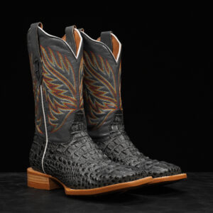 Gray Caiman Neck - Square Toe