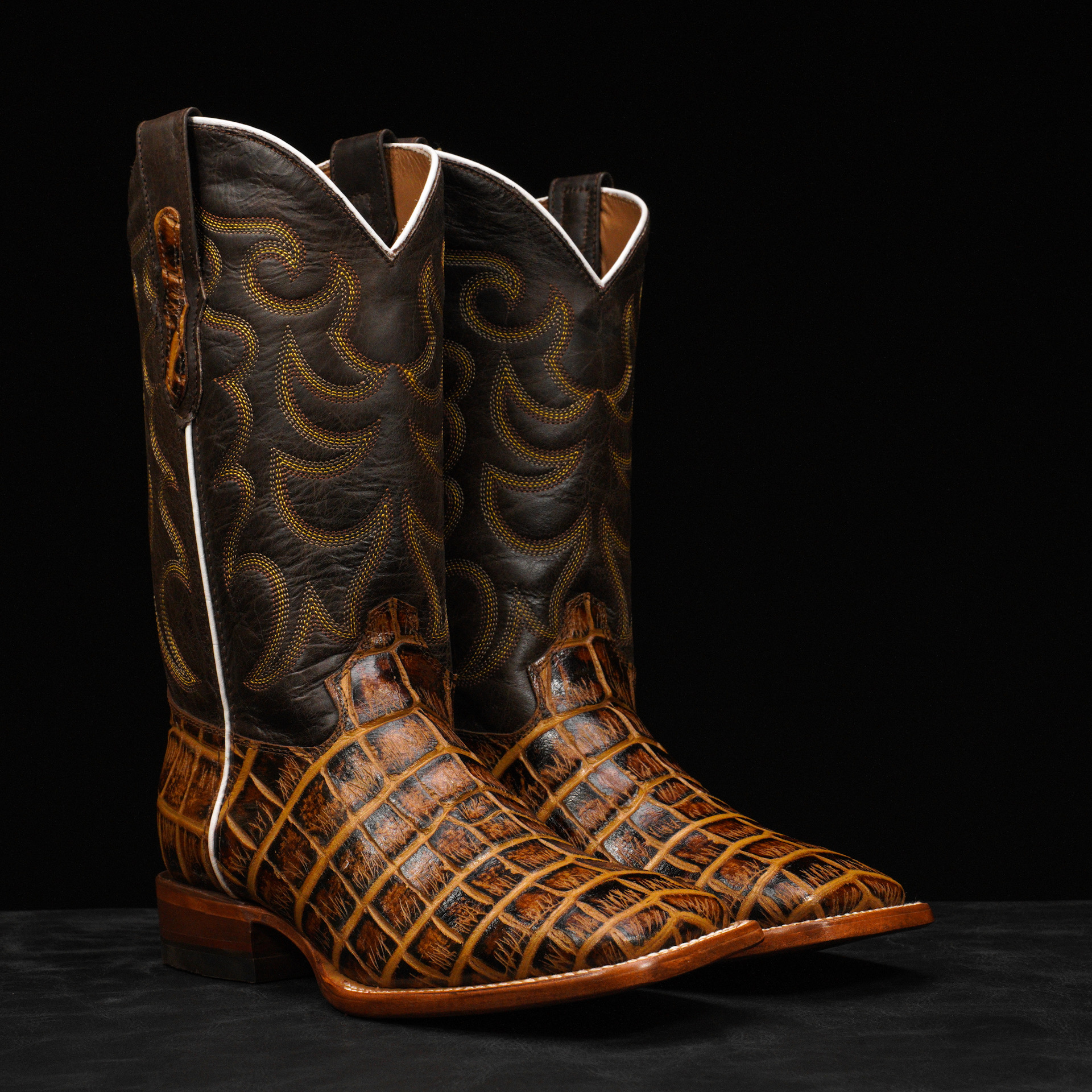 Honey Alligator Belly - Square Toe