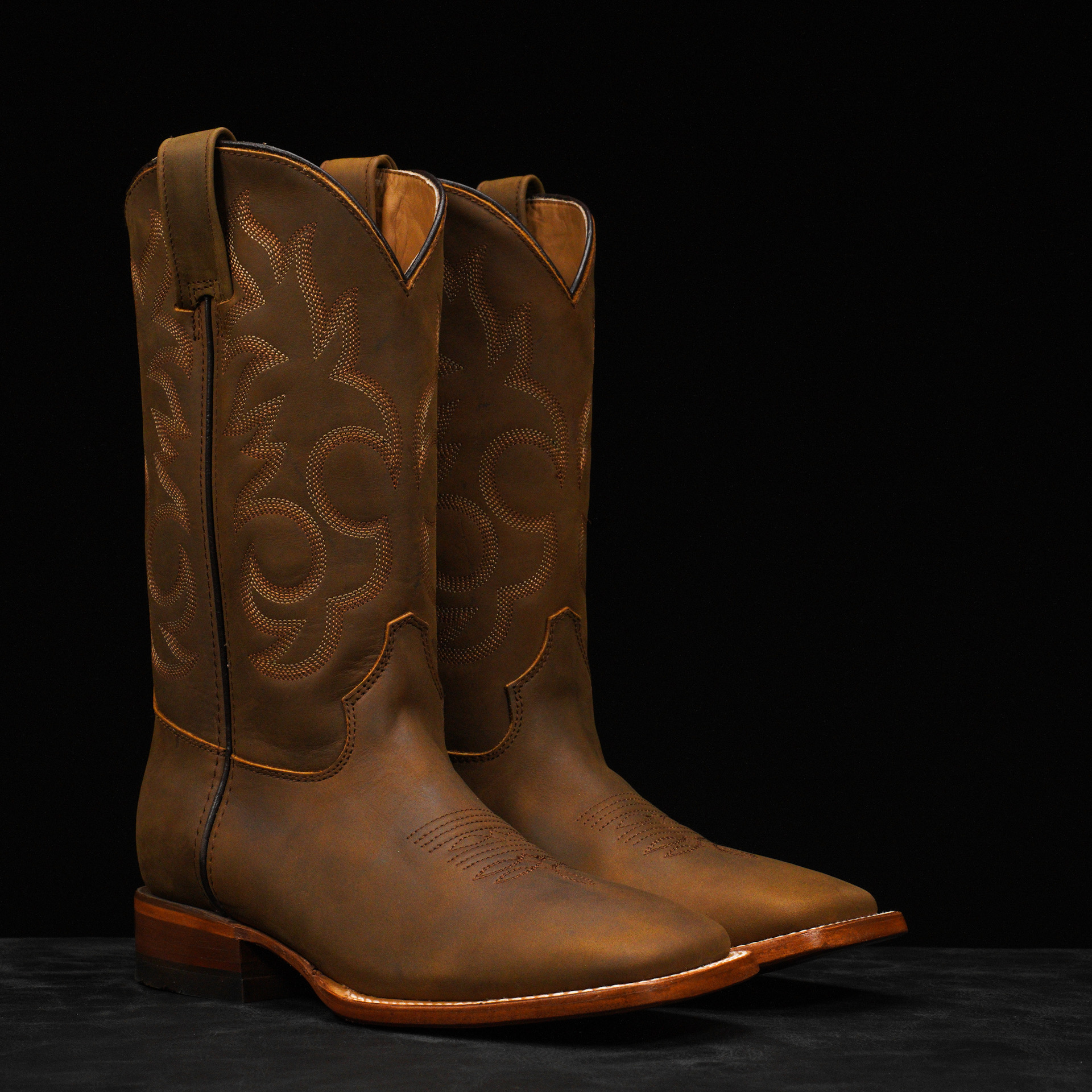 Natural Brown Cowhide – Square Toe