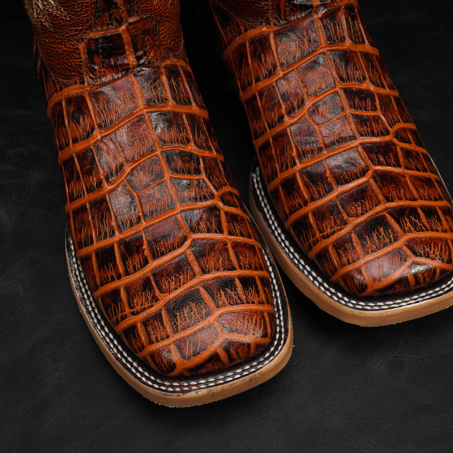Cognac Alligator Belly - Square Toe - Image 3