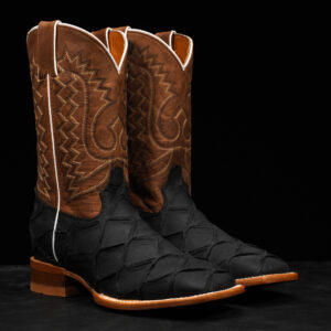 Matte Black Pirarucu – Square Toe