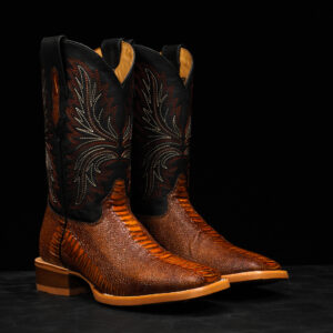 Cognac Ostrich Leg – Square Toe