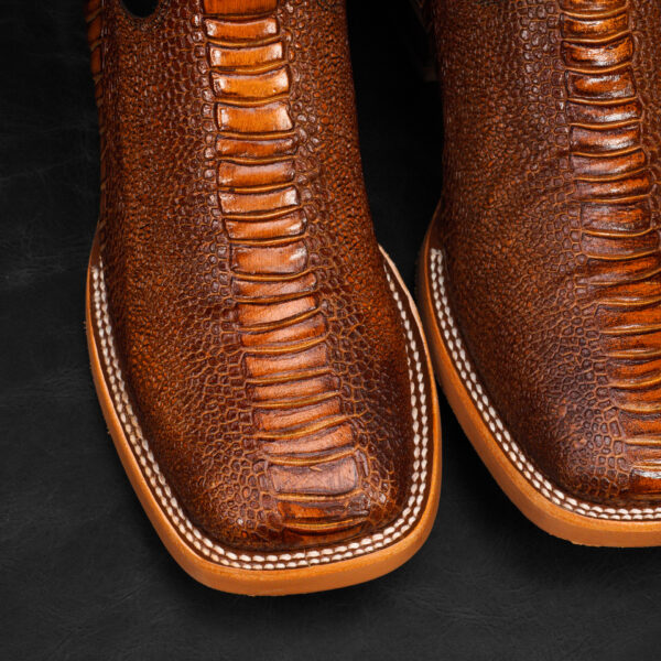 Cognac Ostrich Leg – Square Toe - Alfa Western WearAlfa  display picture 1