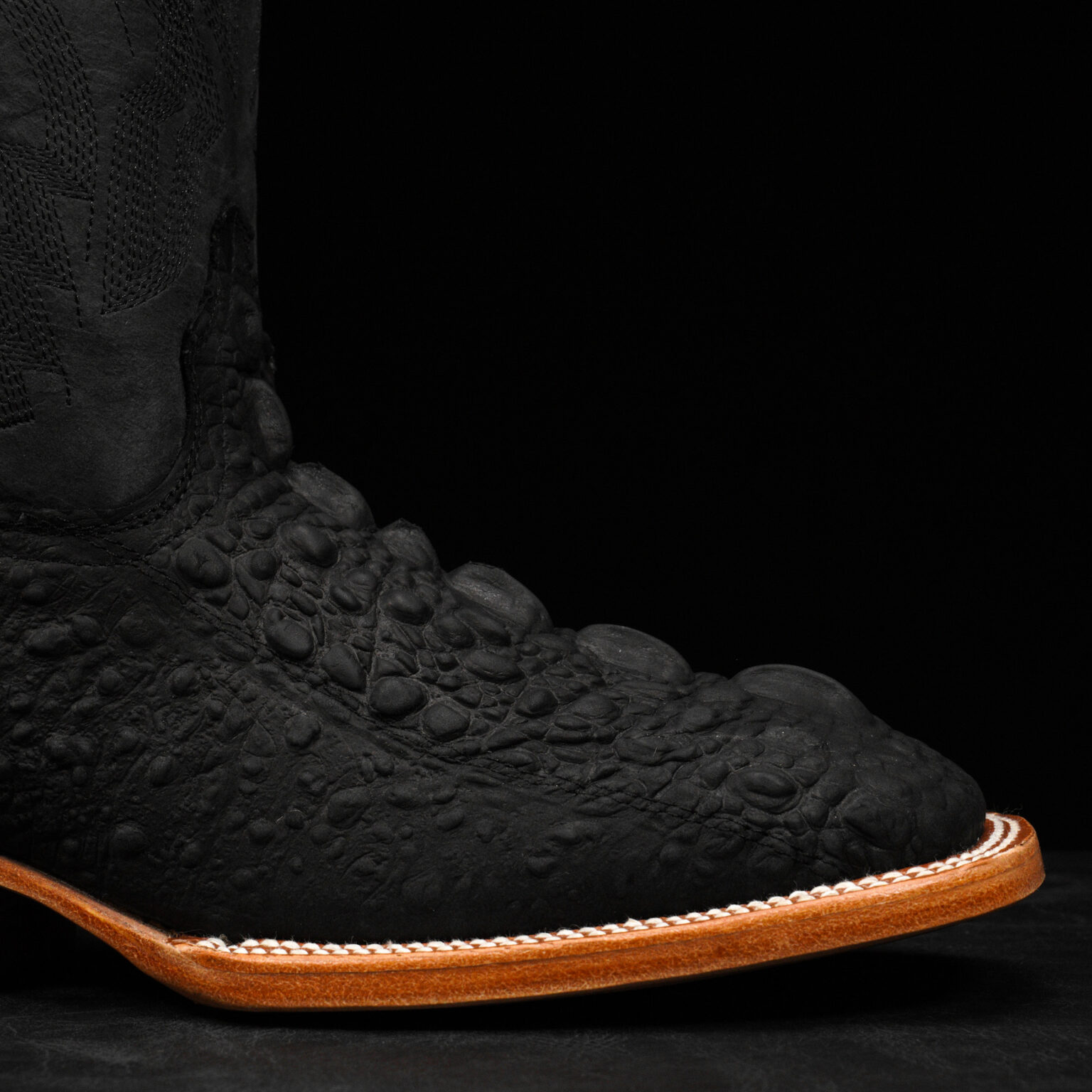 Snapping Turtle Toe Matte Black Snapping Turtle - Square Toe - Alfa Western WearAlfa ...
