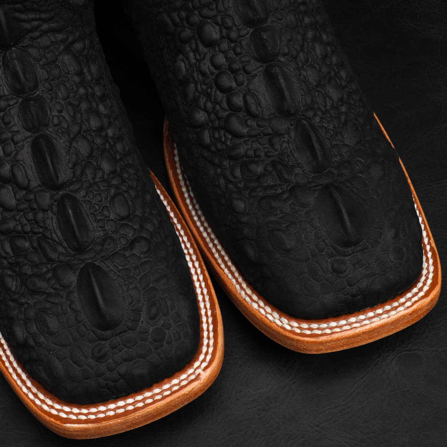 Snapping Turtle Toe Matte Black Snapping Turtle - Square Toe - Alfa Western WearAlfa ...